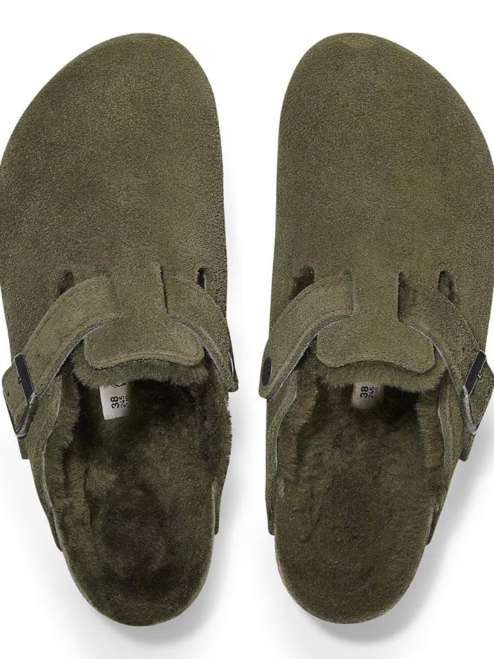 Men's Birkenstock Boston Shearling Suede/Leather EU 44 US 11-11.5 In Thyme